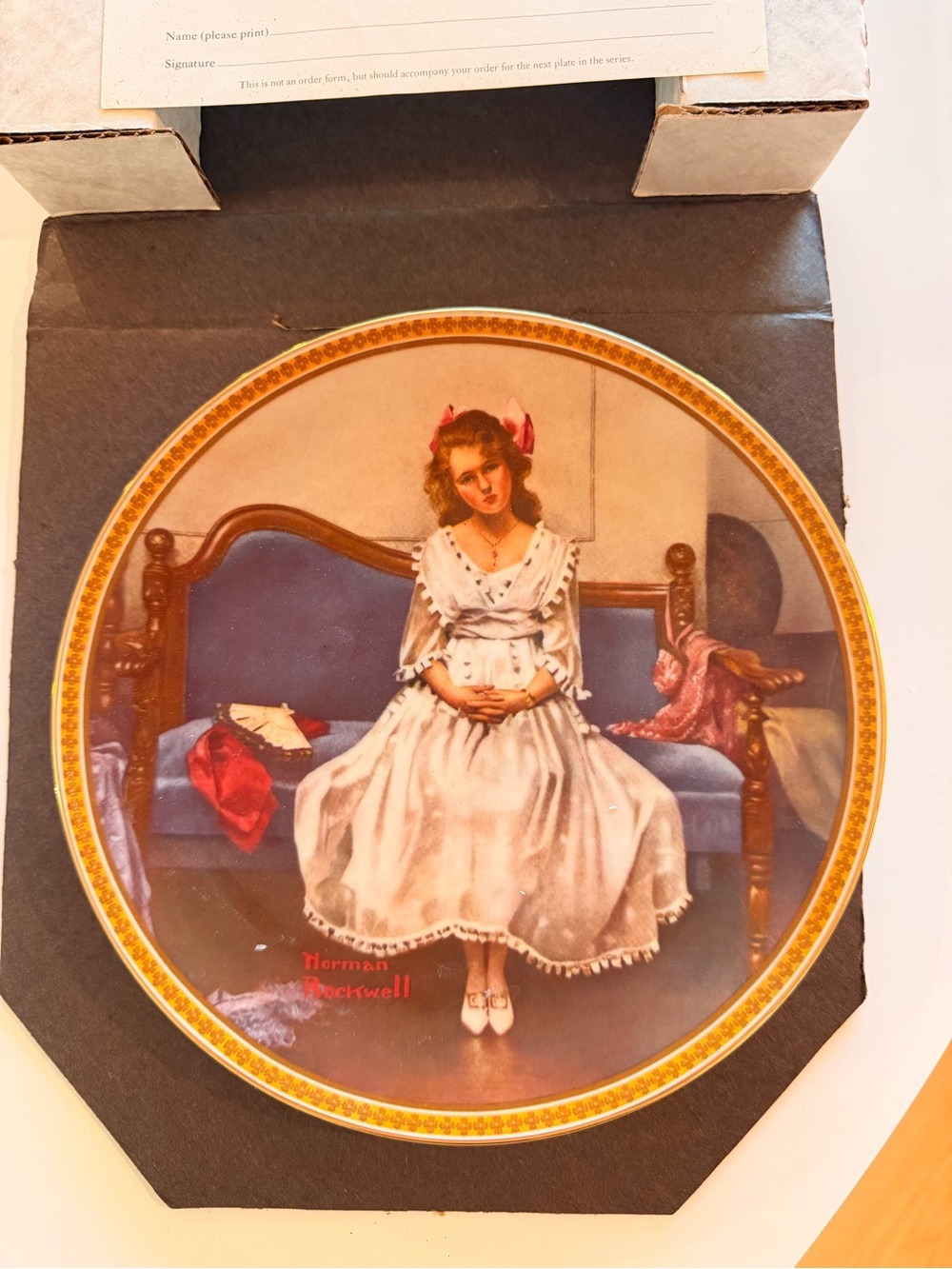 Norman Rockwell Plate “Waiting at the Dance”